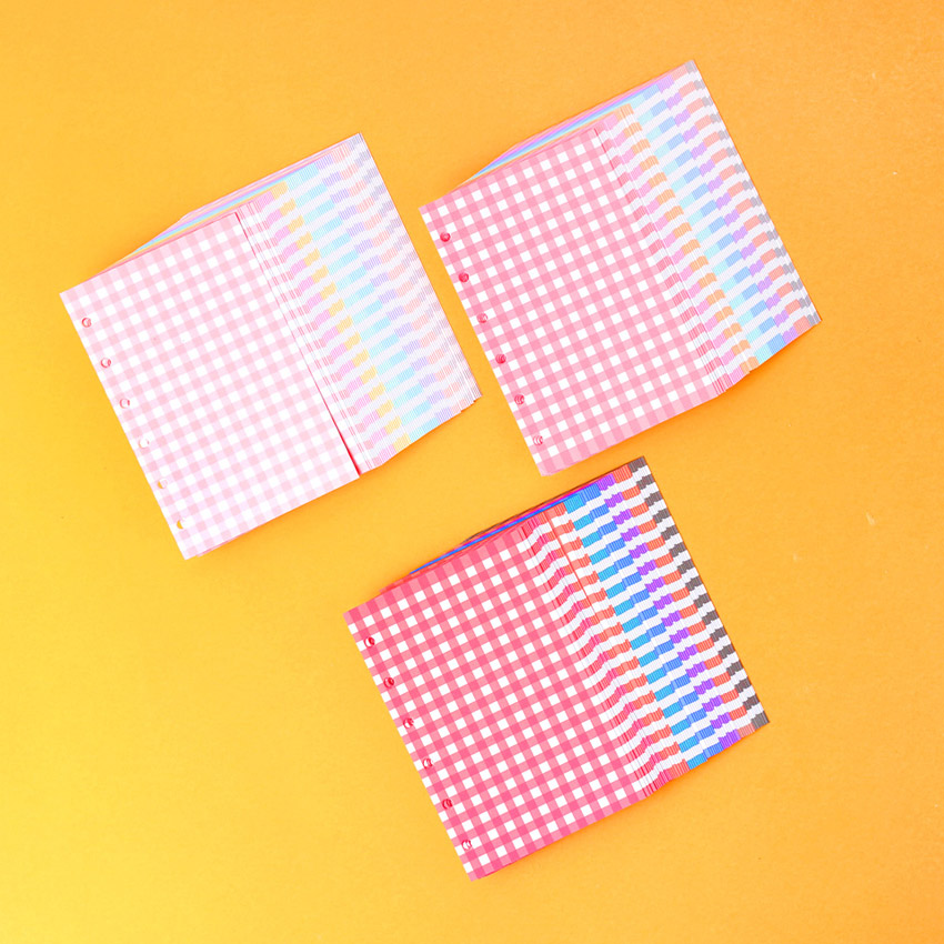 Wanna This Picnic check blank paper A7 6 holes refills set