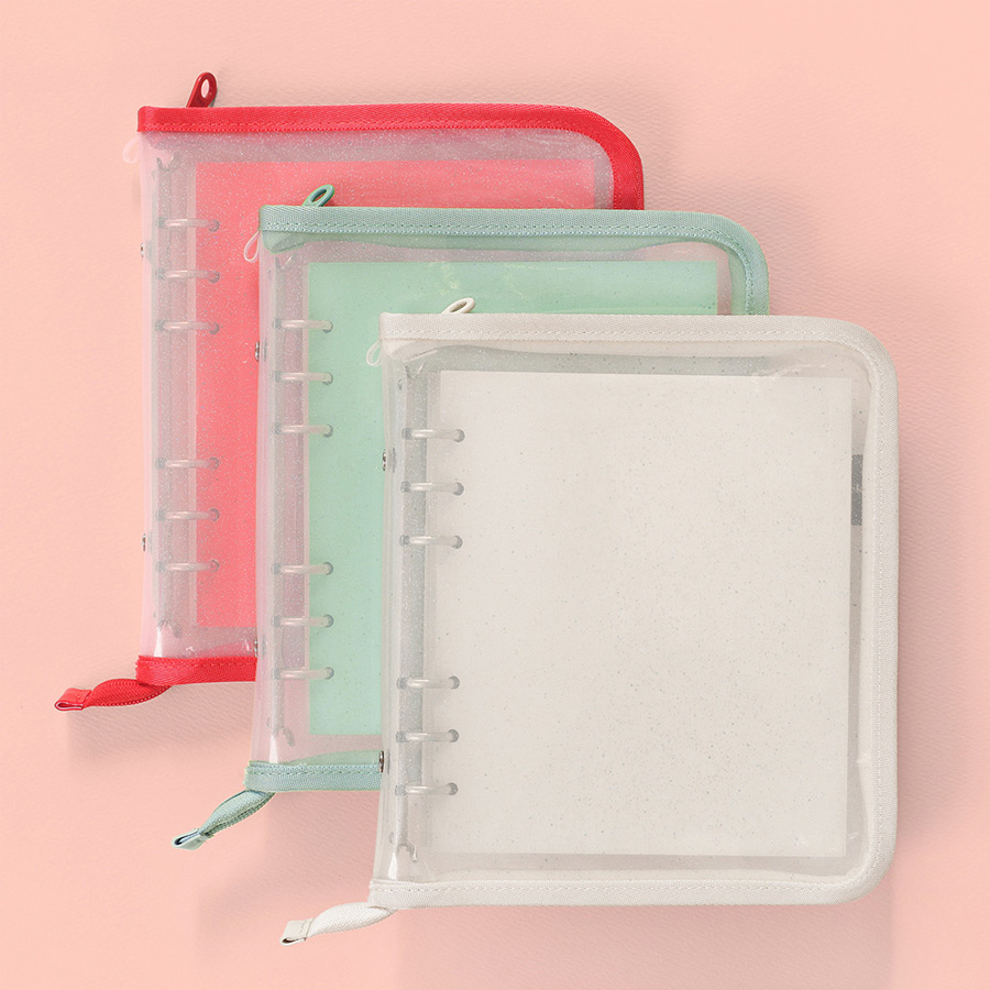 2NUL Cherry pick wide A6 6-ring PVC zipper binder