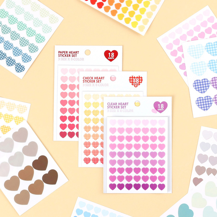 Wanna This Colorful heart deco sticker set