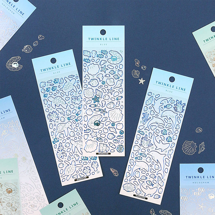 Wanna This Ocean twinkle line sticker