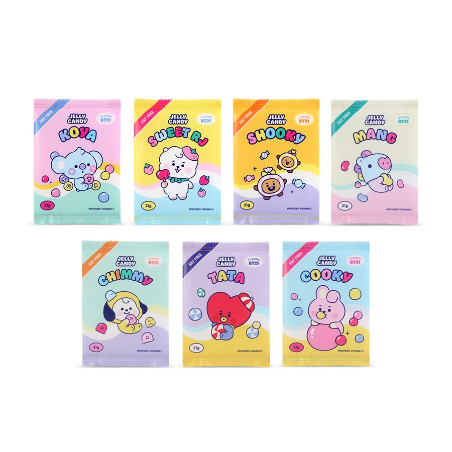 BT21 Jelly Candy Baby Snack Package Large Zipper Pouch