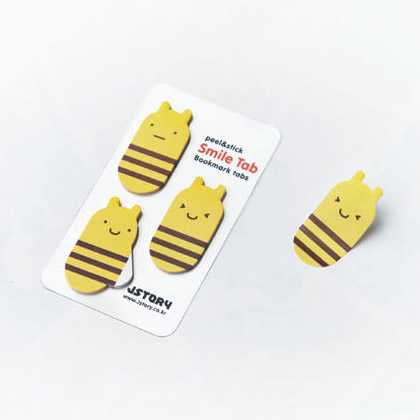 Smile sticky memo notes bookmark tabs - bee