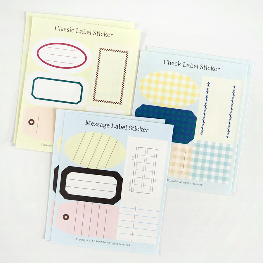 SOSOHADA Classic Label Paper Sticker Pack