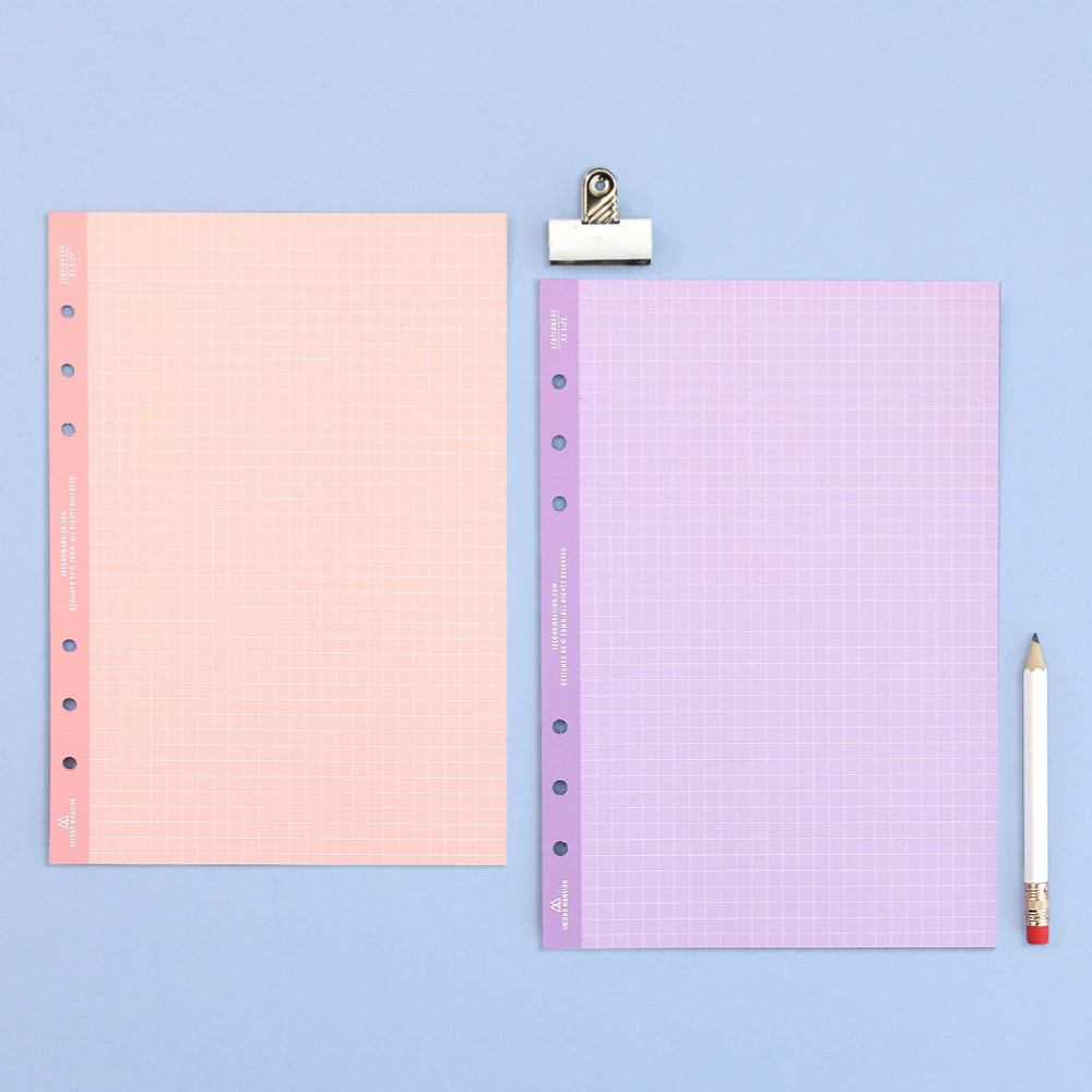 Second Mansion Color Grid 6-ring A5 notebook Paper Refills