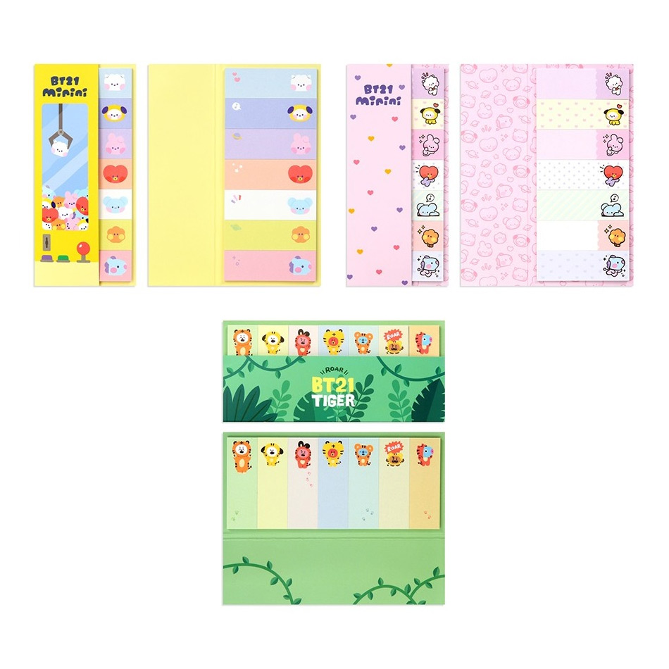 BT21 Sticky Index Bookmark Notepad Set Ver2 - Fallindesign