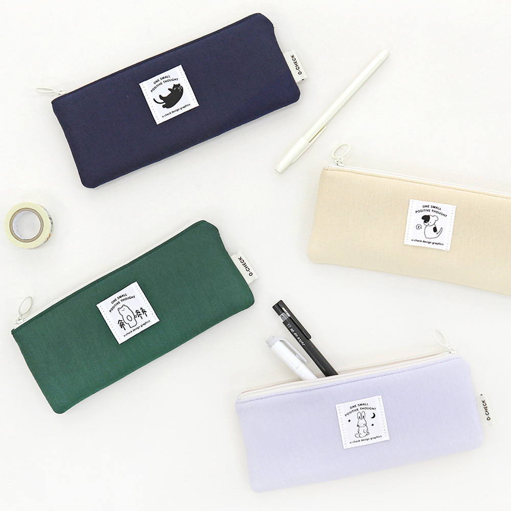 O-CHECK Harmony cotton zipper pencil case pouch