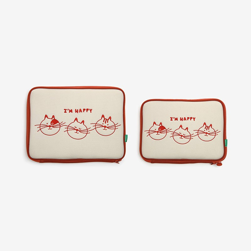 Dailylike Happy Cat Tablet Sleeve Case For iPad 11/12.9 inch
