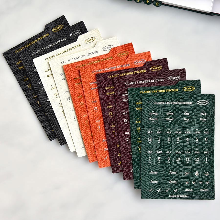 Plepic Classy Textured Leather Index Tab Sticker