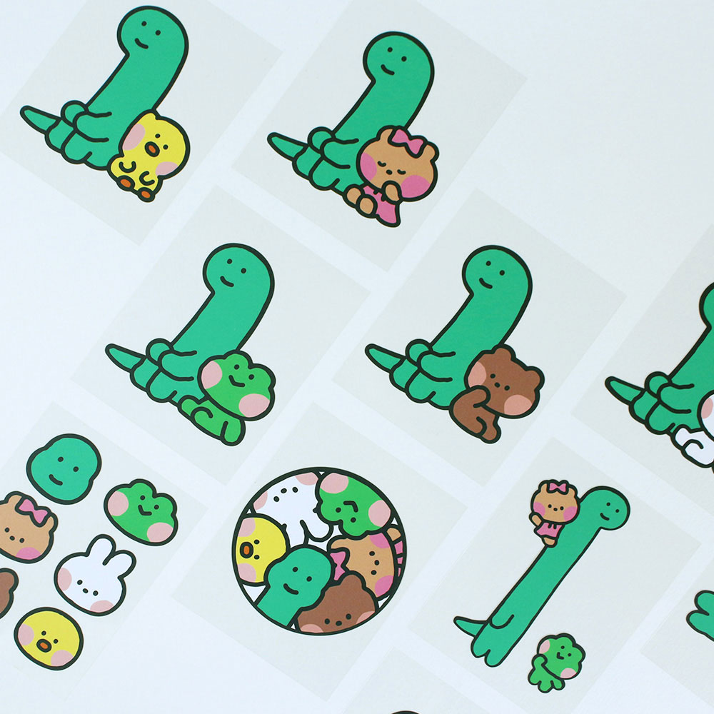 Flying Whales Line Friends Joguman Removable Paper Sticker