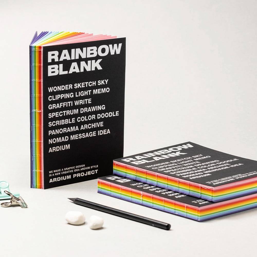Rainbow Hardcover Dateless Monthly Planner Notebook
