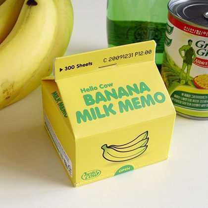 Chachap Hello cow Banana milk memo pad 300 sheets ver.2
