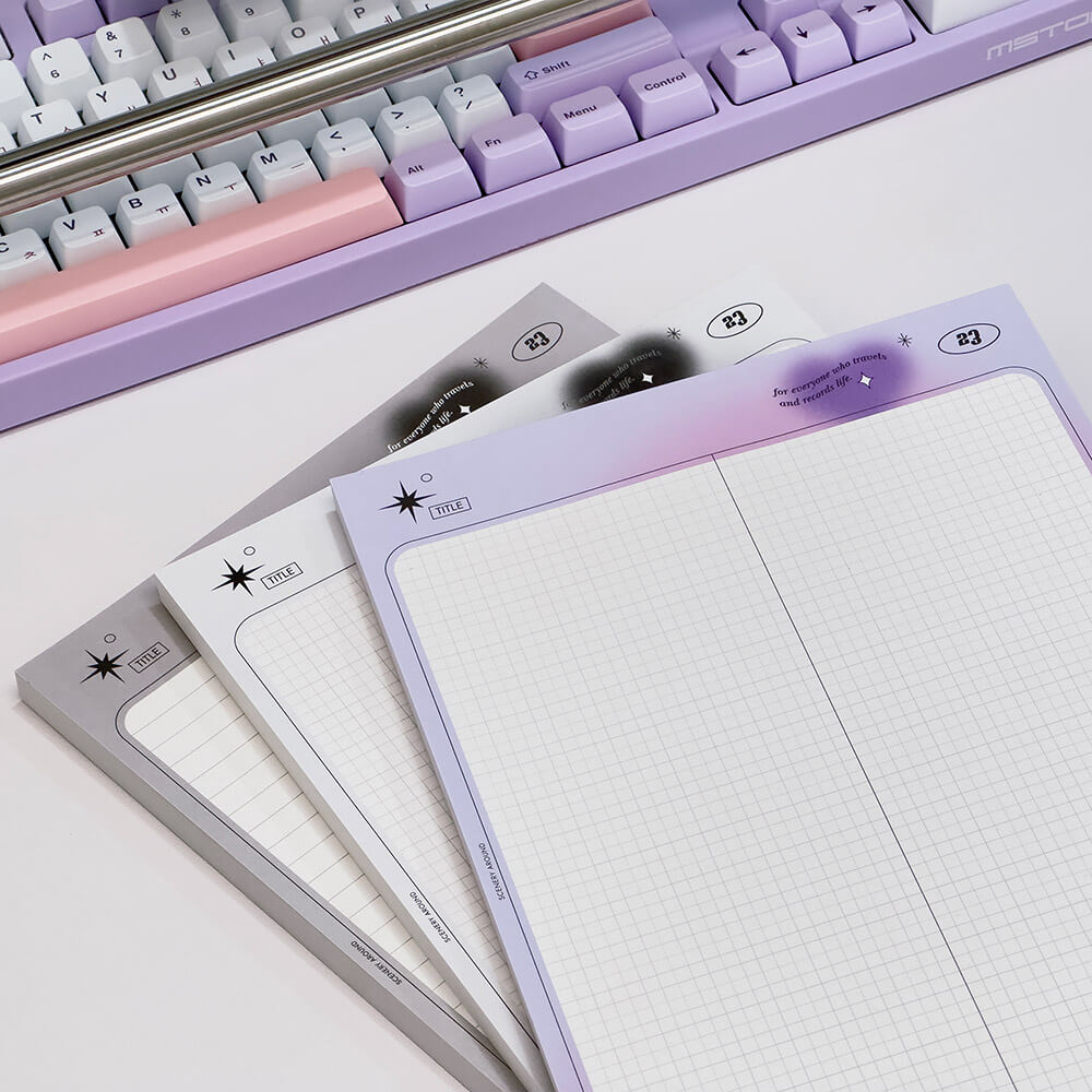Scenery Around B5 Lined Grid Notepad (100 Sheets)