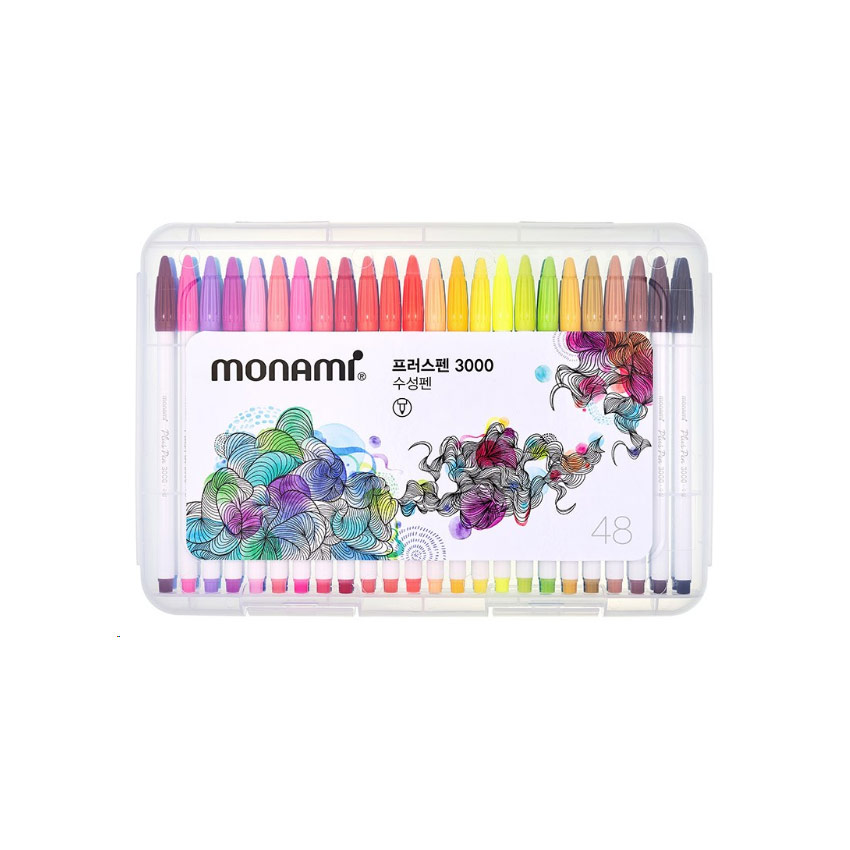 Monami Plus 3000 Water-Based Ink 48 Color Pen Set