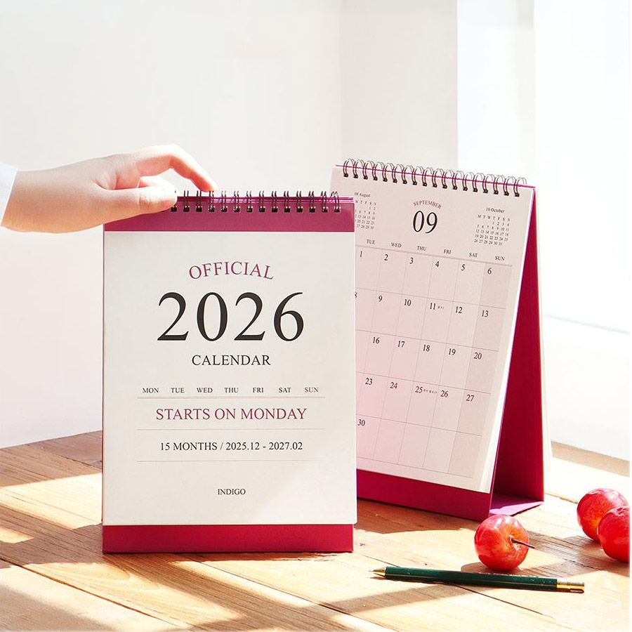 2026 Official Start On Monday Desk Calendar