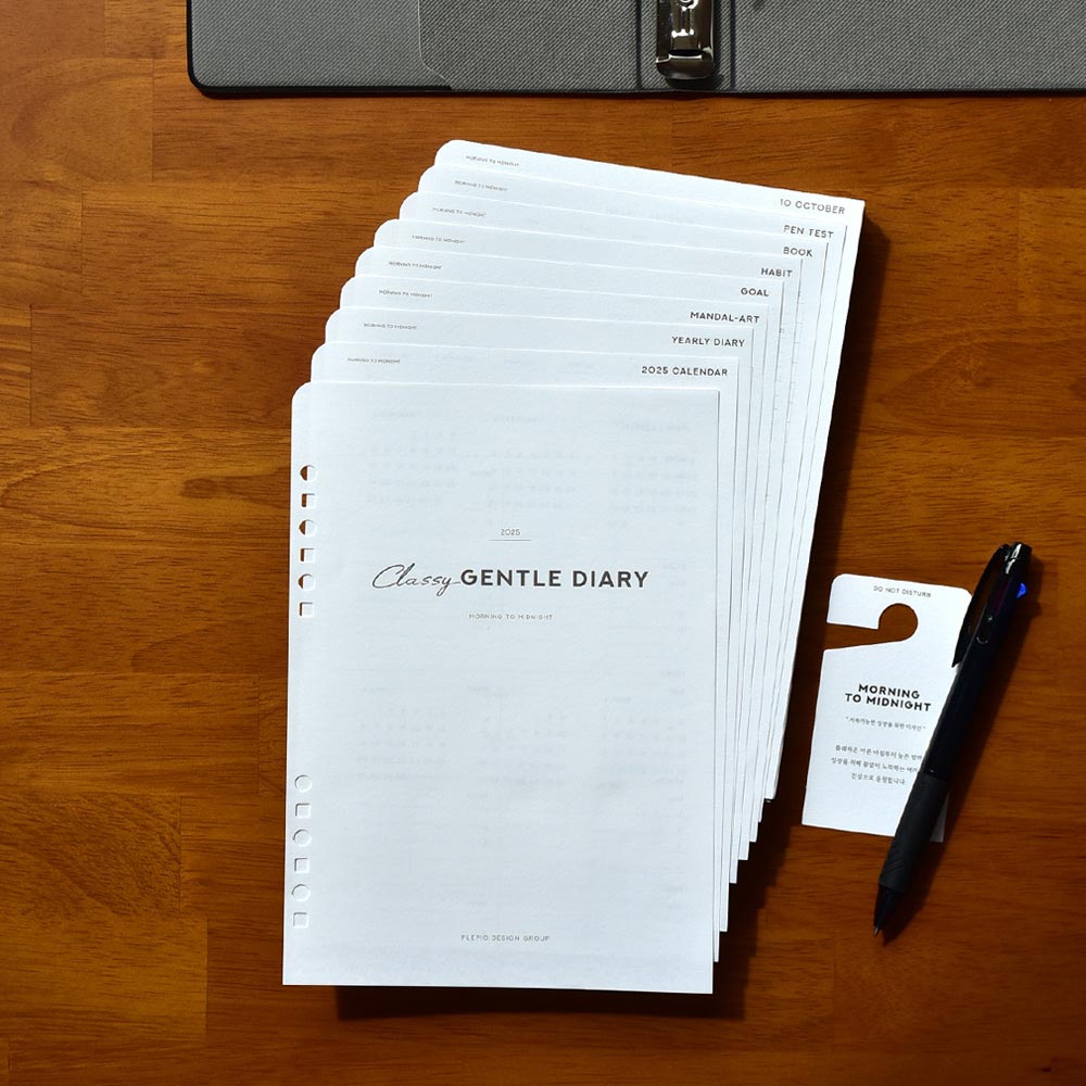 2025 All-In-One A5 6-Holes Weekly Planner Paper Refill Set