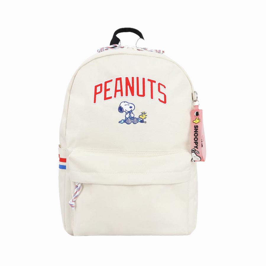 【Anyone more】Campus Pocket Buckle Daily Backpack PEANUTS Snoopy Backpack: Comfortable, Spacious Daily Bag