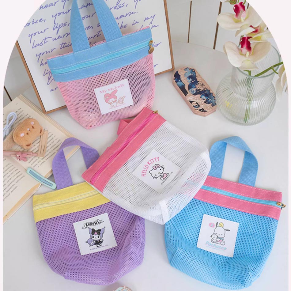 Sanrio Mesh Toiletry Bag with Strap