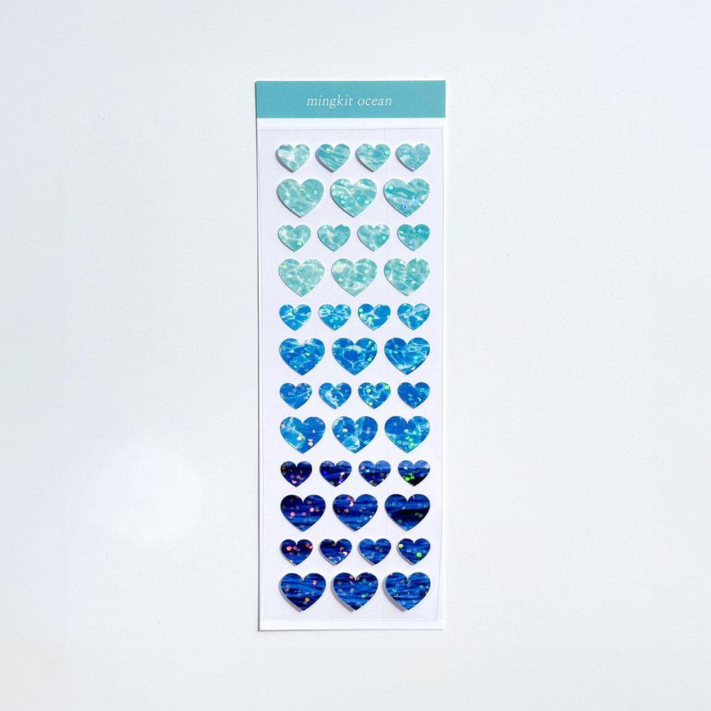 Heart Ocean Glitter Removable Sticker