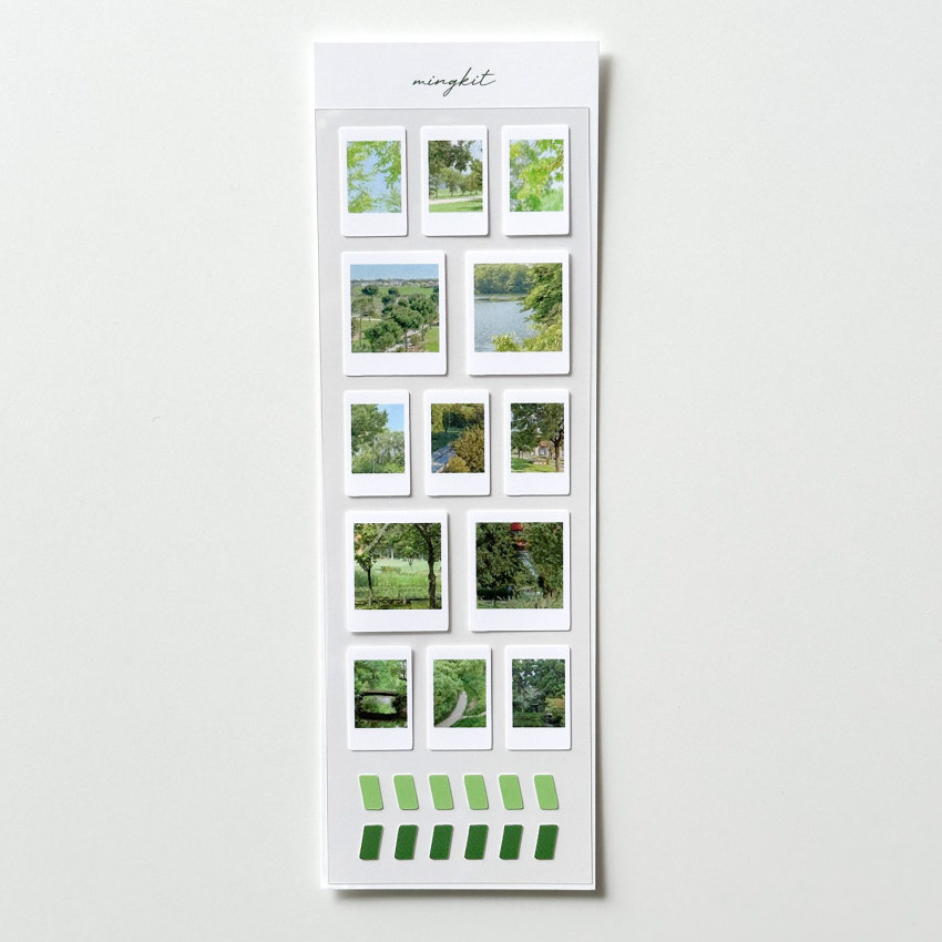 Green Instant Photo Removable Sticker
