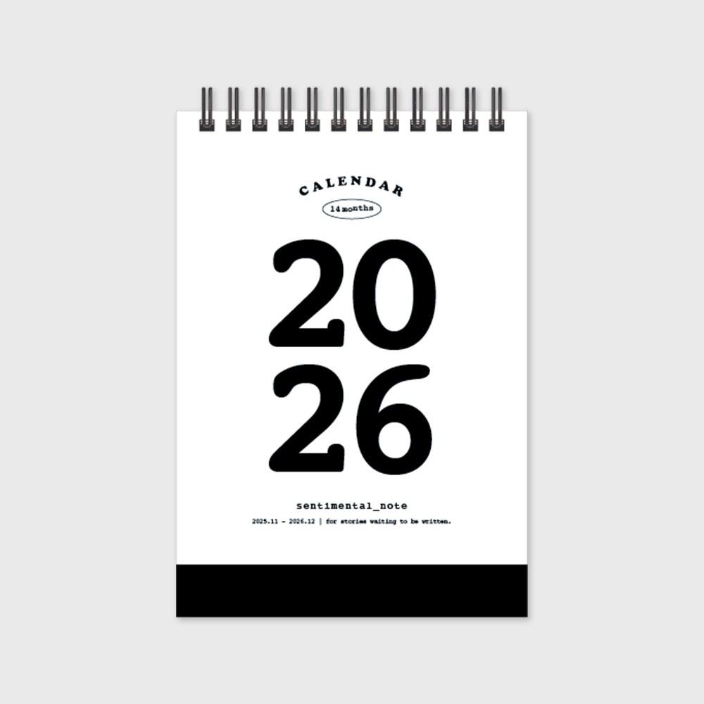 2026 Sentimental Note Desk Calendar
