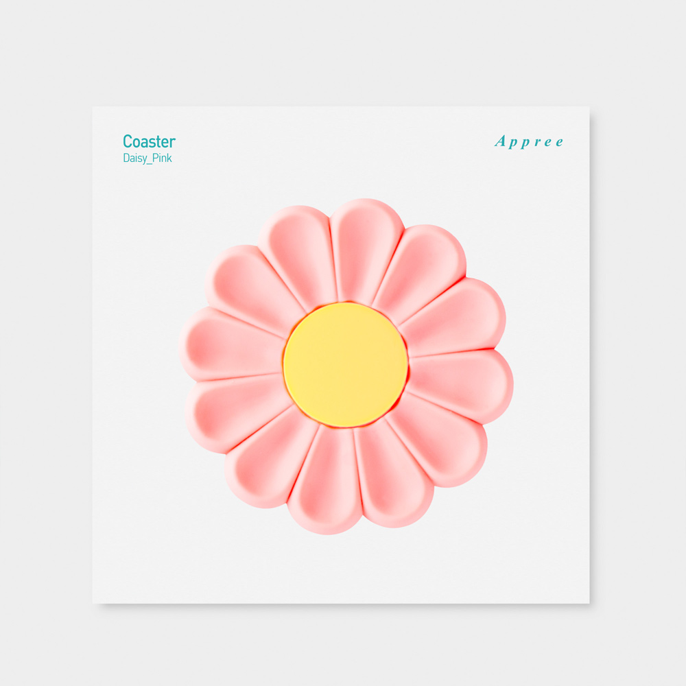 Pink Daisy Coaster | Appree 3D Flower Silicone Cup Mat