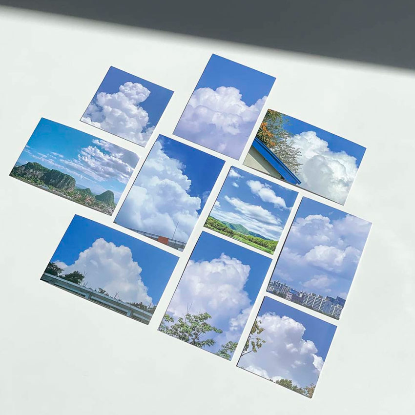 White Cotton Photo Sticker Pack