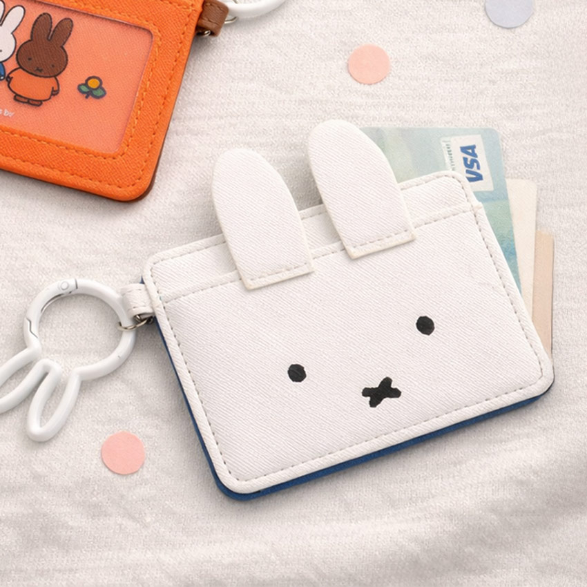Miffy White Card Holder With Bunny Carabiner