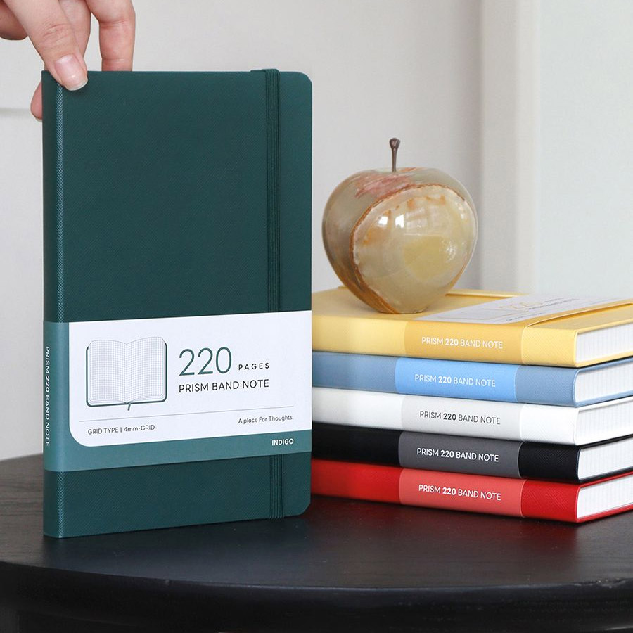 Prism 220 Hardcover A5 Grid Notebook With Elastic Band