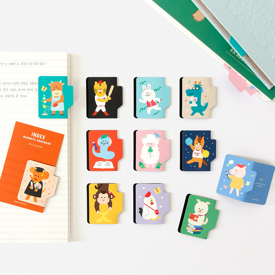 Korean Zodiac 12 Animals Magnetic Bookmark