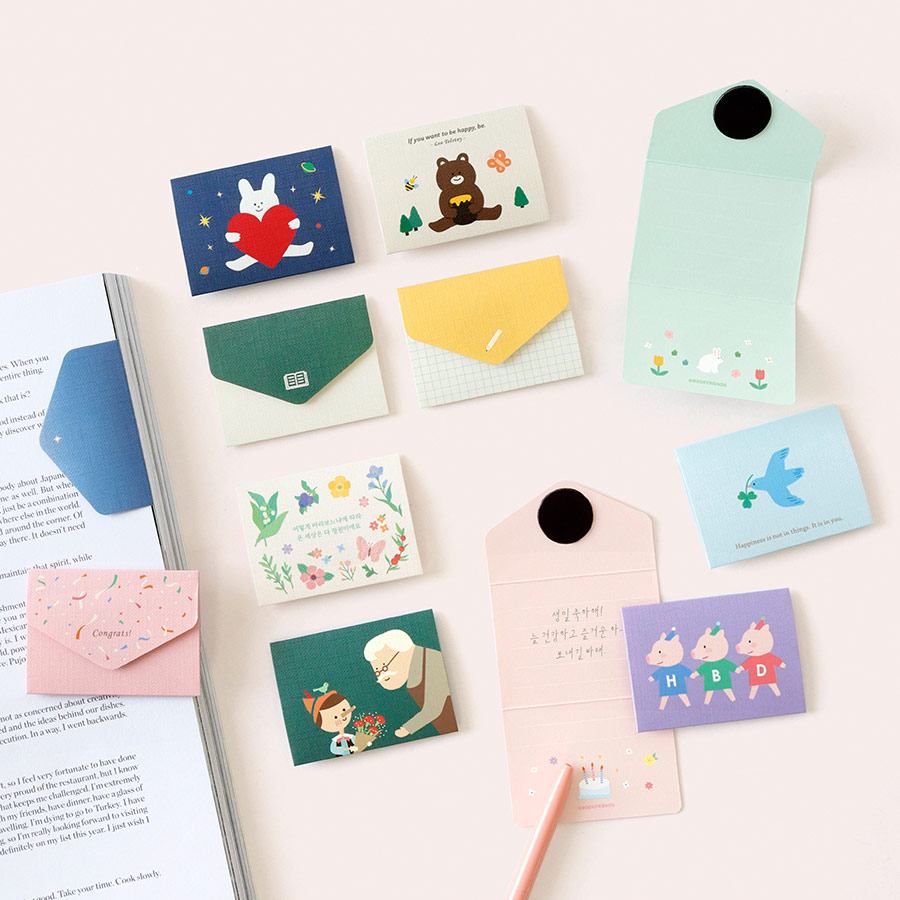 Literary Magnetic Bookmark Message Card