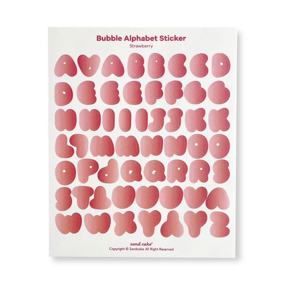 Strawberry Bubble Alphabet Sticker