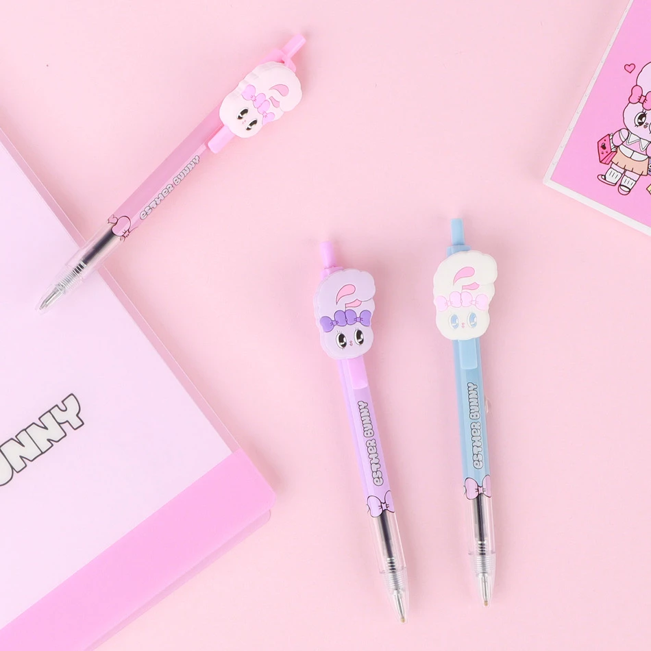 0.5mm Black Ink Ballpoint Pen with Detachable Mascot