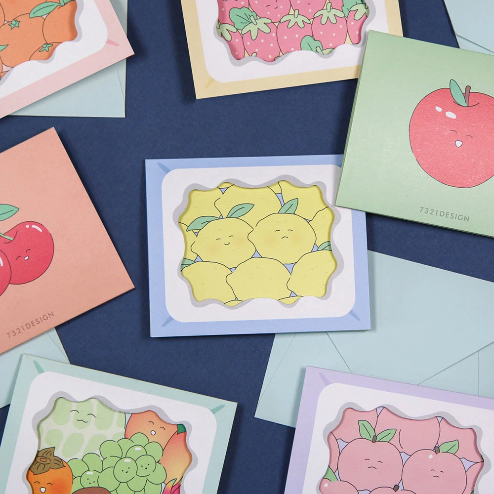 Fruit Window Folding Greeting Card Pack