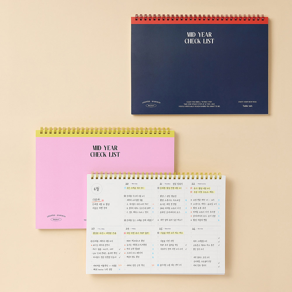 Table Talk Mid Year B5 Dateless Checklist Weekly Planner