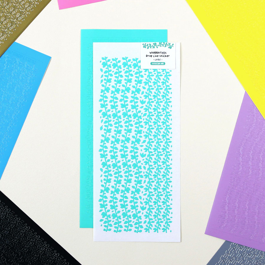 Drop Line Leaf Sticker Set