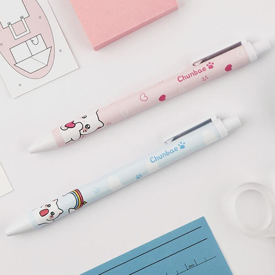 Cute Cat Slim 0.4mm Quick-Dry Black Ballpoint Pen