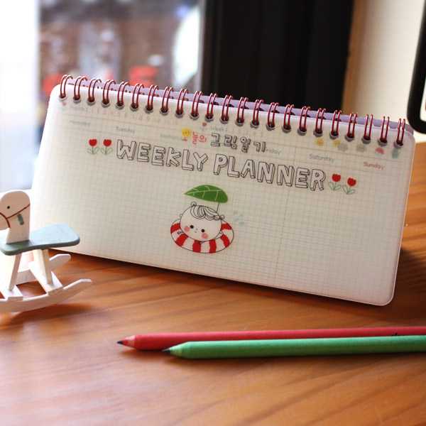 N.IVY Today's picture diary twin wire desk weekly scheduler planner