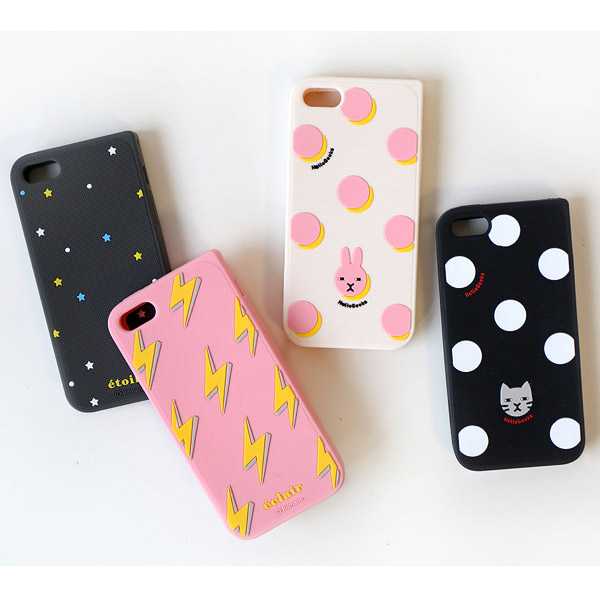 Romane Hellogeeks pink label pattern jelly iPhone 5 case