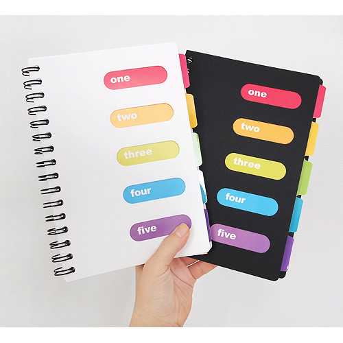 2young Small wirebound lined notebook with color index tab ver.2