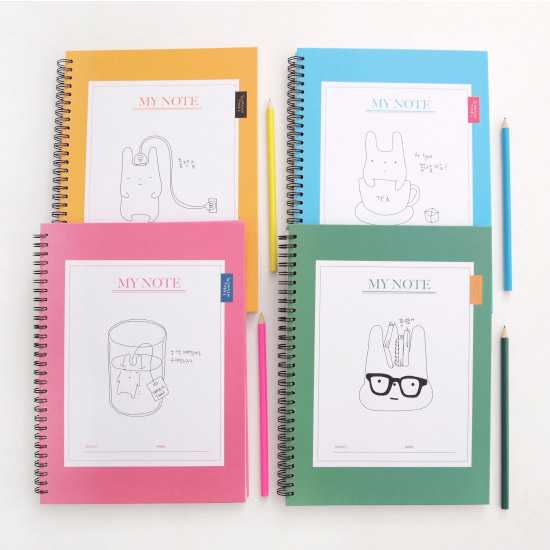 2young Cute rabbit wirebound lined notebook