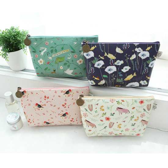 Indigo Willow story illustration pattern pouch