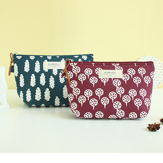 Livework A low hill basic tree pattern medium canvas pouch