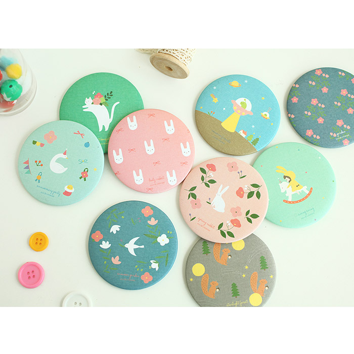 Livework Piyo cute pattern round handy mirror