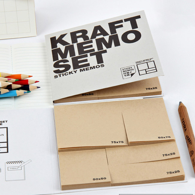 Bono Kraft sticky notes memo set