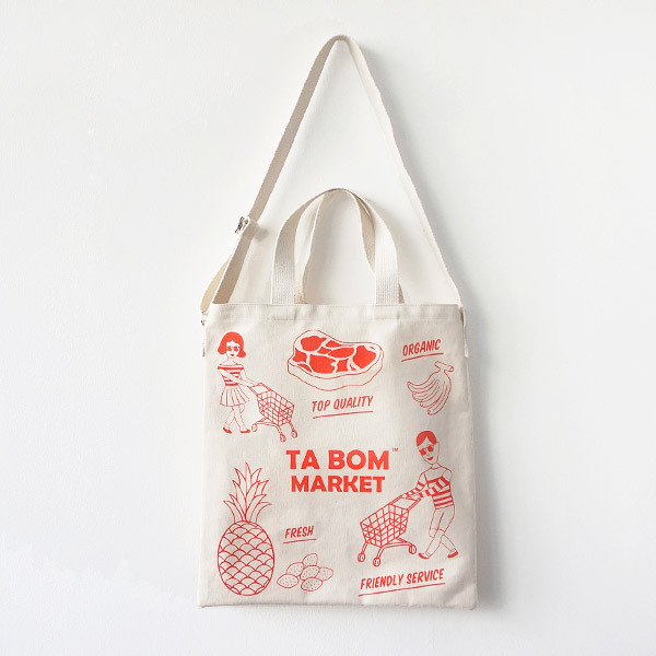 Oohlala Tabom market red tote shoulder bag