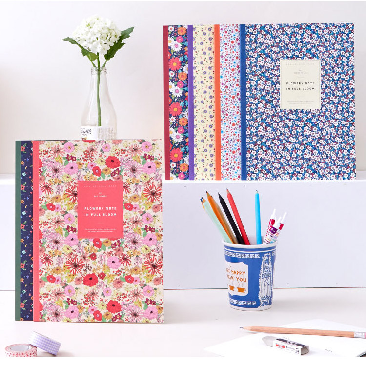 Ardium In the full bloom flowery lined notebook large set