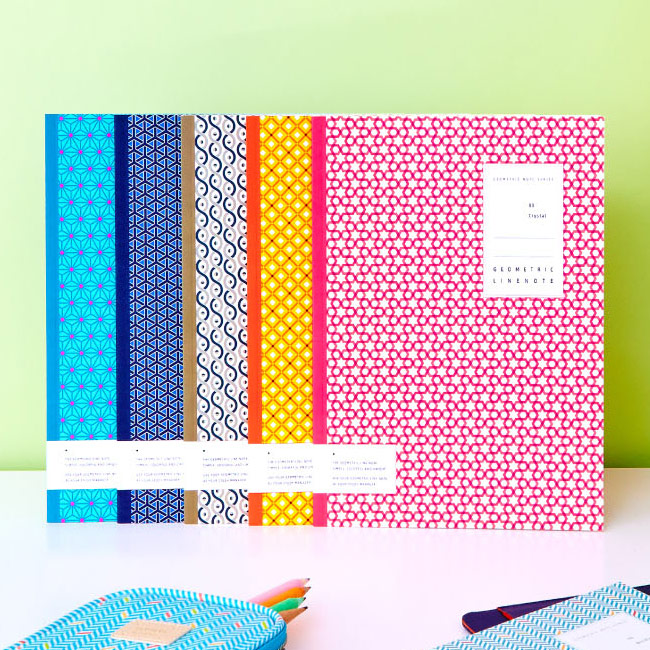 Ardium Geometric pattern lined notebook large set