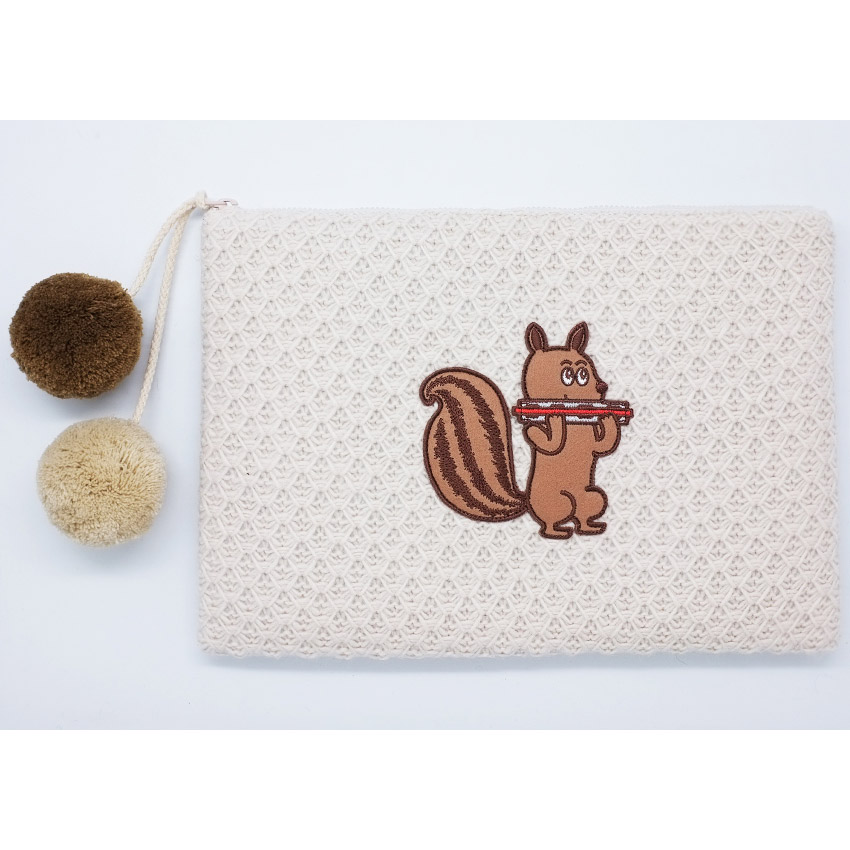 Oohlala Squirrel knitted clutch bag