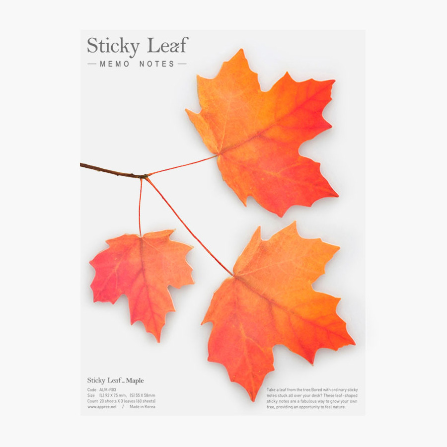 Appree Maple leaf red sticky memo notes Large