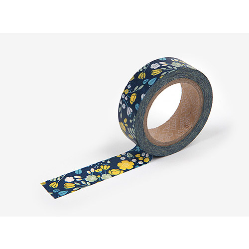 Dailylike 0.59X11yd deco Masking tape single - Wedding bouquet navy